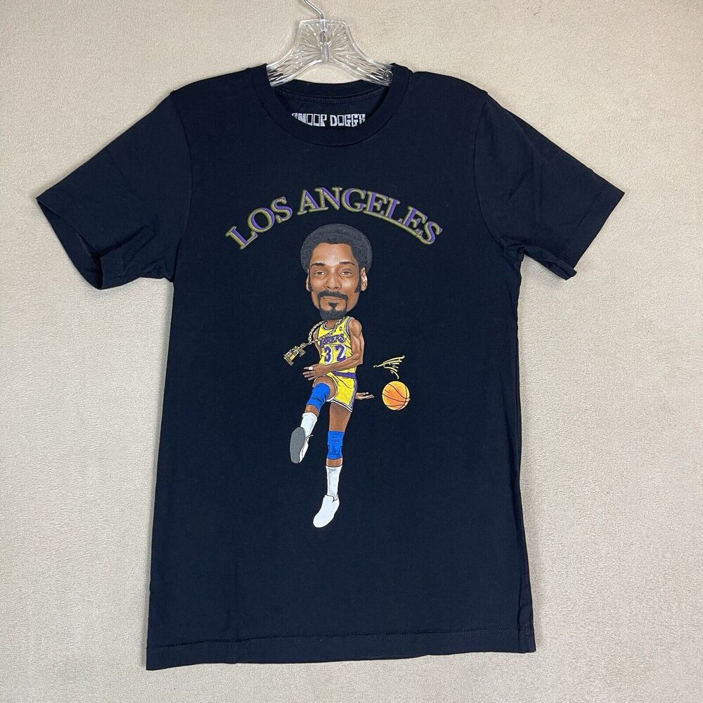 Snoop Dogg's Shirt Mens Small Black Los Angeles Lakers Graphic Print
